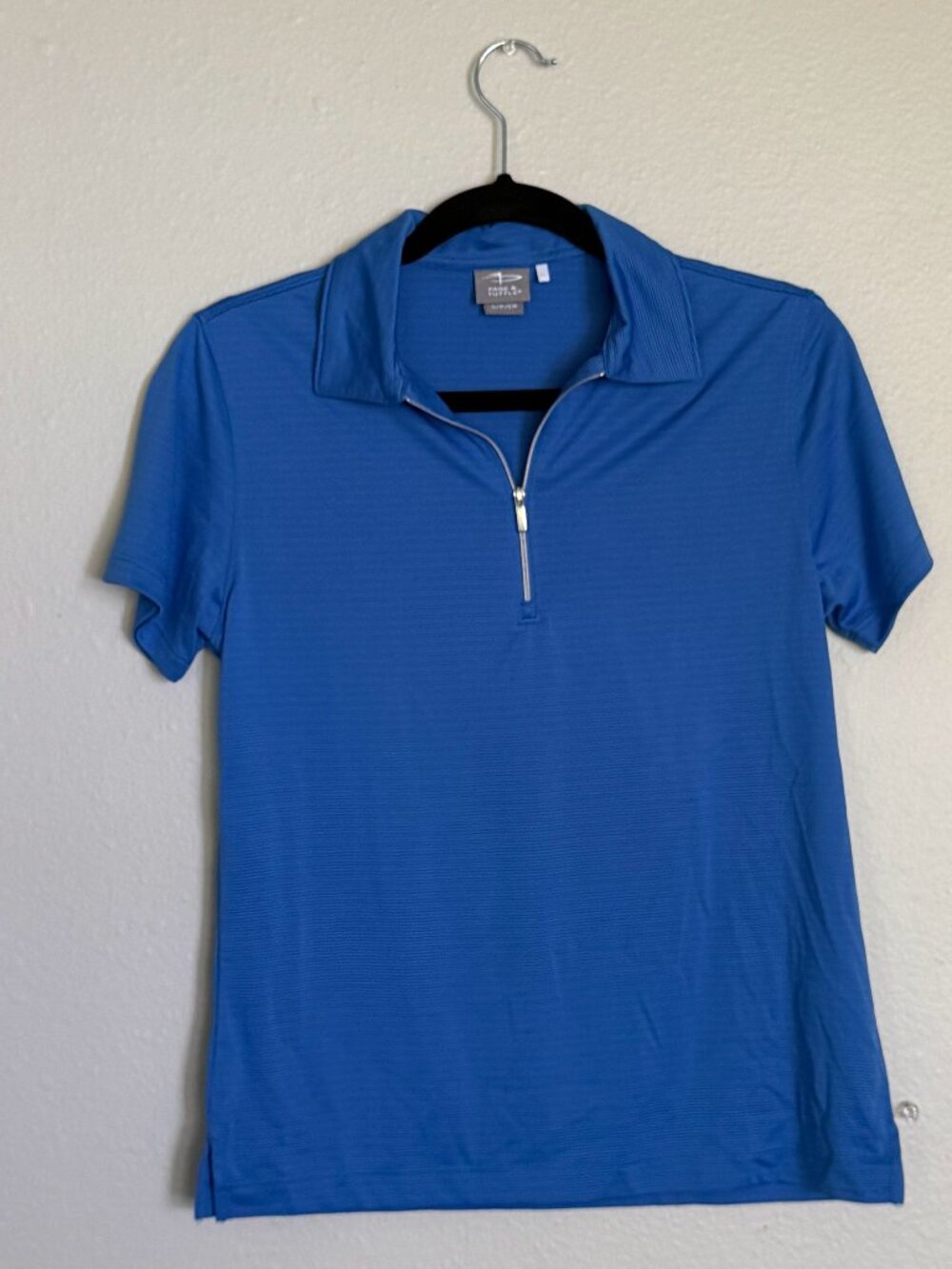 Page&Tuttle Women’s Small Blue Golf Polo 1/4 Zip Cool Swing Tennis Athleisure